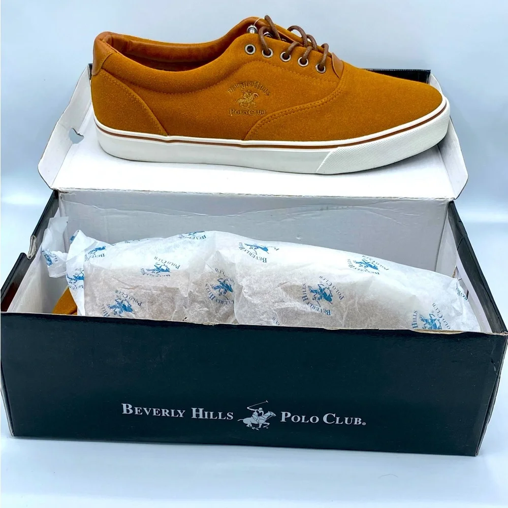 NEW✨ Beverly Hills Polo Club✨ Brown Suede Boat Sneakers Mens Shoes Size: 12